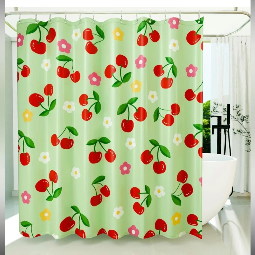 Cherry Fabric Shower Curtain